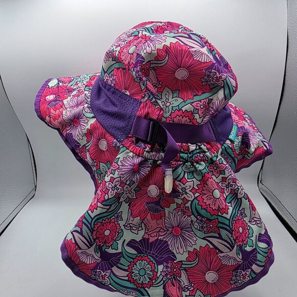 Sunday Afternoons Kids Play Hat Large Purple Multicolor UPF 50+ Floral Outdoor - Picture 3 of 7